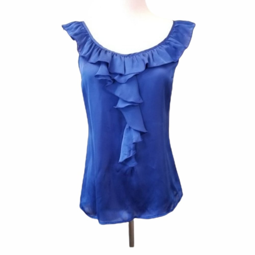 Breathless royal blue zippered back top women's size Small (44)